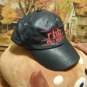 Put in Bay 🏝️ Ohio Leather Hat Roundhouse Bar 🍺 RHB Adjustable Cap Island 🔥